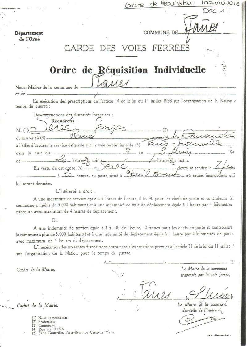 Ordre de réquisition individuelle - français
